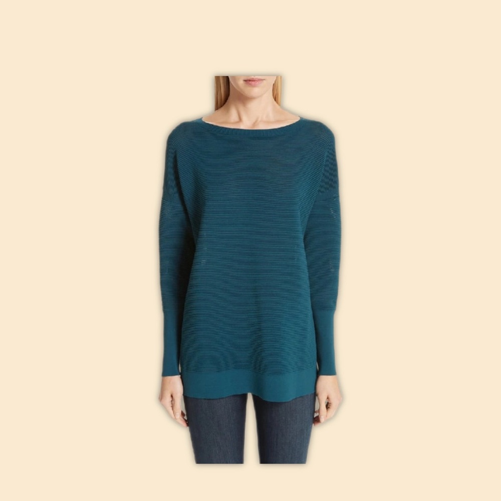 Ann Taylor Teal Cowl Neck Sweater